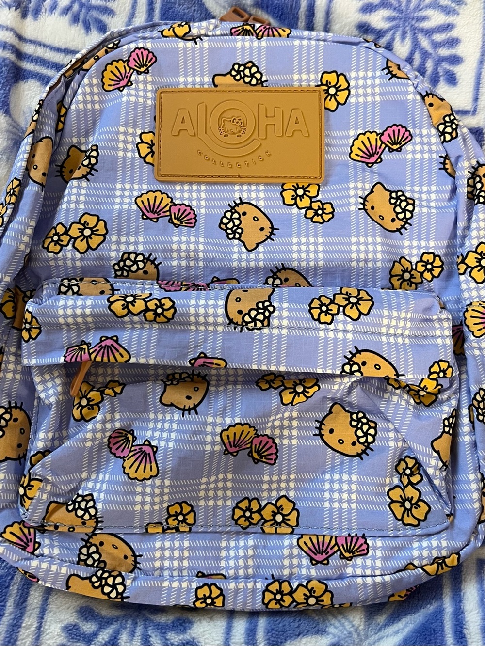 ALOHA Collection Hello Kitty Periwinkle Palaka Mini Backpack. Sold out.